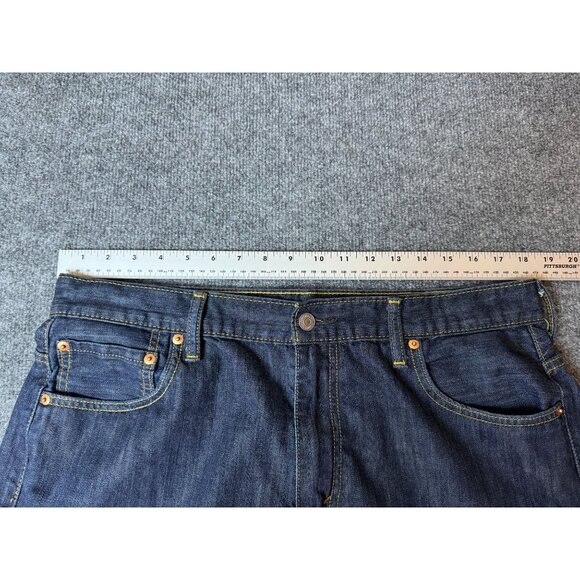 Levi's Jeans Mens 36x33* Blue 569 Loose Straight American Dark‎ Wash Denim - Picture 6 of 12